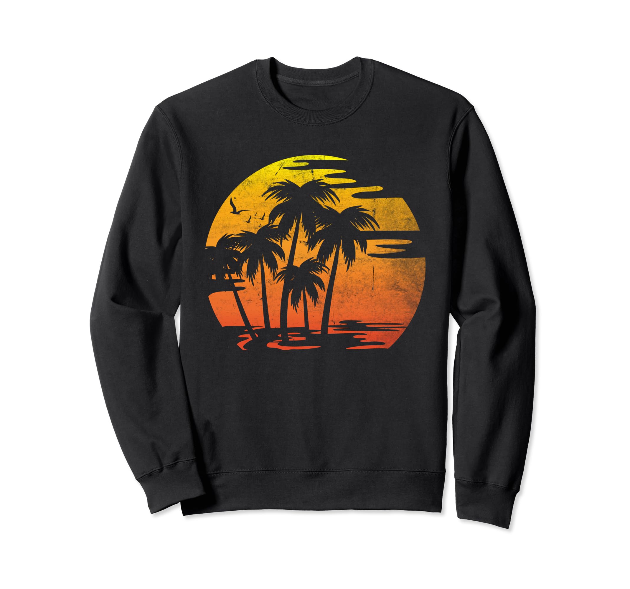 Palm Trees Sunset 70S Summer Vacation Sweatshirt - Custom Art Print Unisex - T-Shirt, Sweatshirt, Hoodie