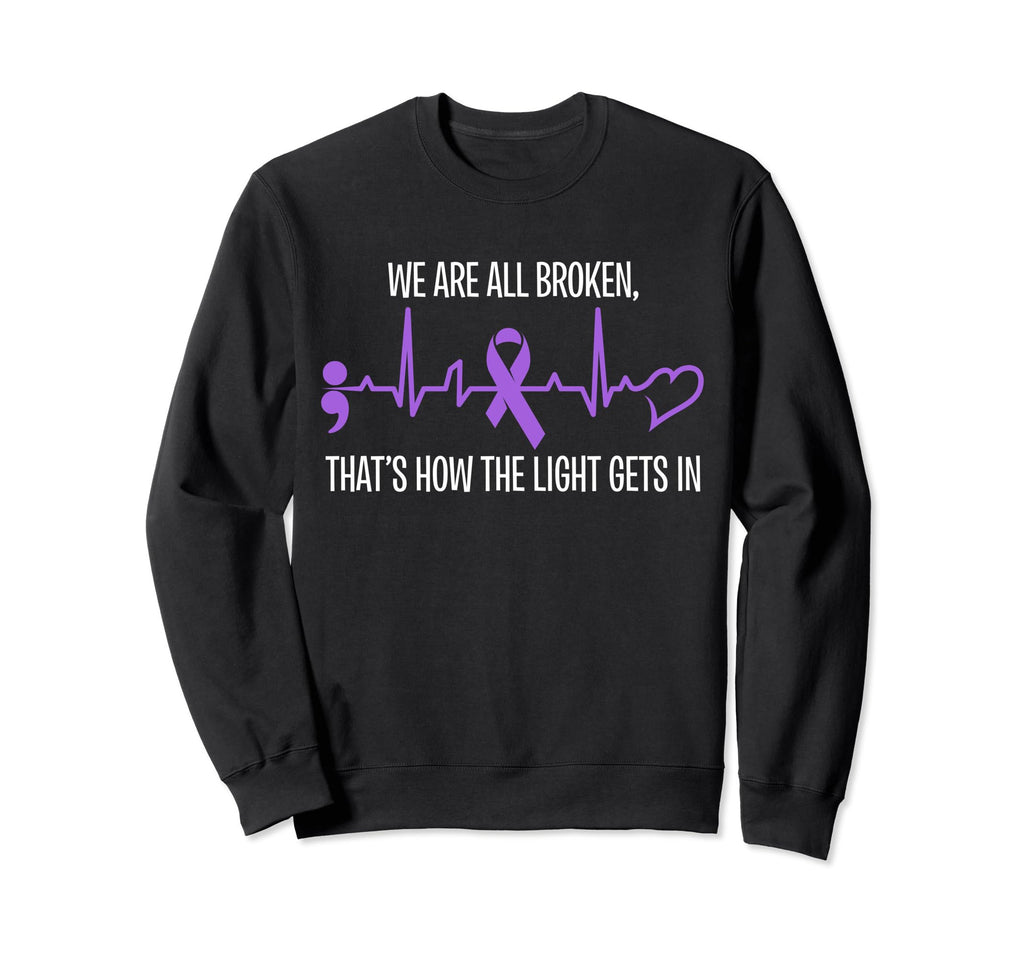 We Are All Broken Suicide Awareness Sweatshirt - Minimalist Print Unisex - T-Shirt, Sweatshirt, Hoodie