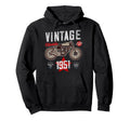 Born 1951 Birthday Motorbike Hoodie - Graphic Print for Adults - T-Shirt, Sweatshirt, Hoodie