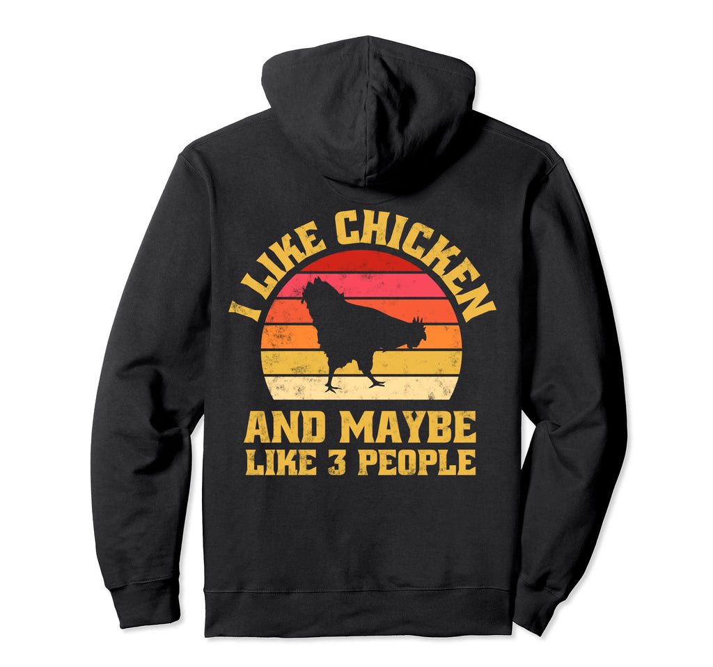 Funny Farm Animal Chicken Lover Sunset Hoodie - Minimalist Print for Adults - T-Shirt, Sweatshirt, Hoodie