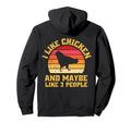 Funny Farm Animal Chicken Lover Sunset Hoodie - Minimalist Print for Adults - T-Shirt, Sweatshirt, Hoodie