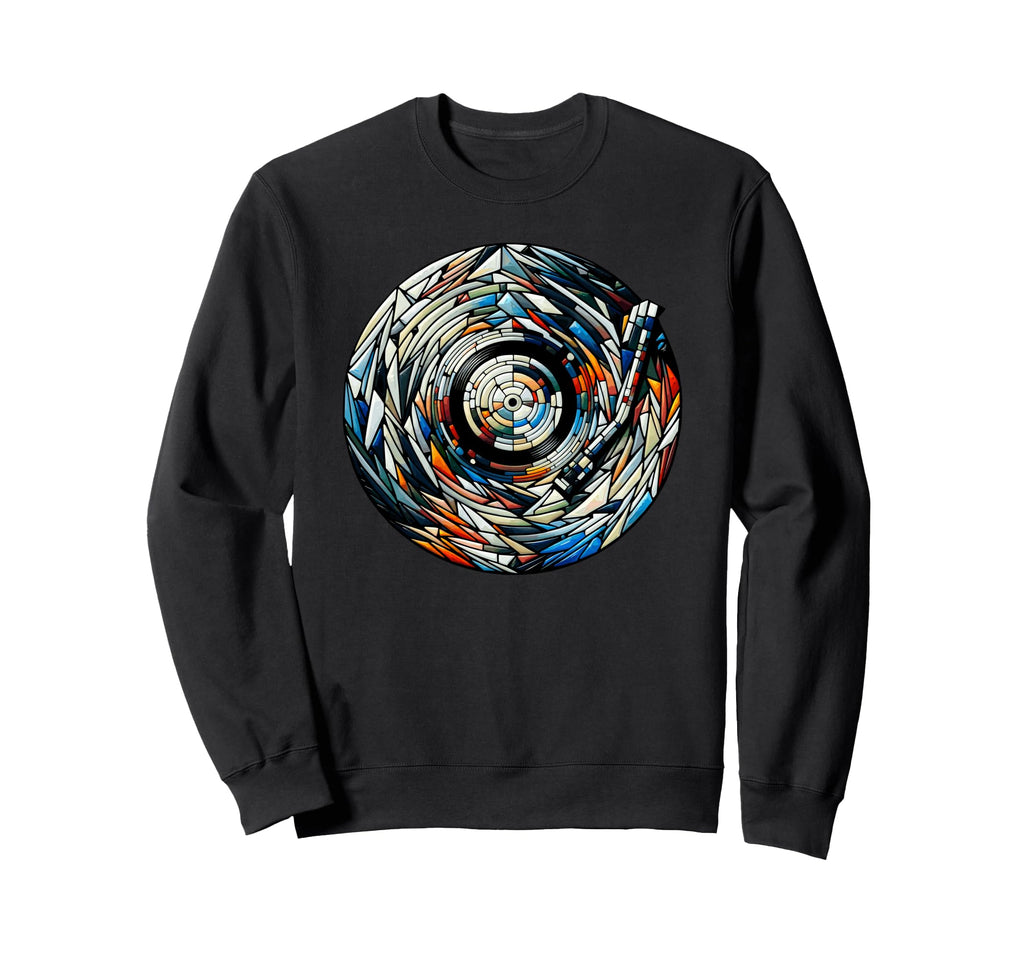 Polygon Art Vinyl Disc Record Sweatshirt - Casual Everyday Wear Unisex - T-Shirt, Sweatshirt, Hoodie