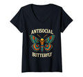 Womens Antisocial Butterfly Skull Goth T-Shirt - Trendy Graphic Men Women - T-Shirt, Sweatshirt, Hoodie