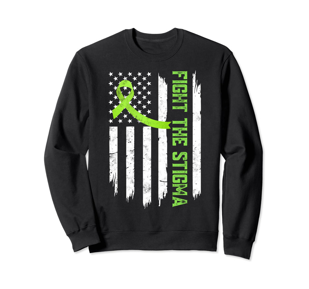 Fight Stigma American Flag Mental Sweatshirt - Unique Graphic for Adults - T-Shirt, Sweatshirt, Hoodie