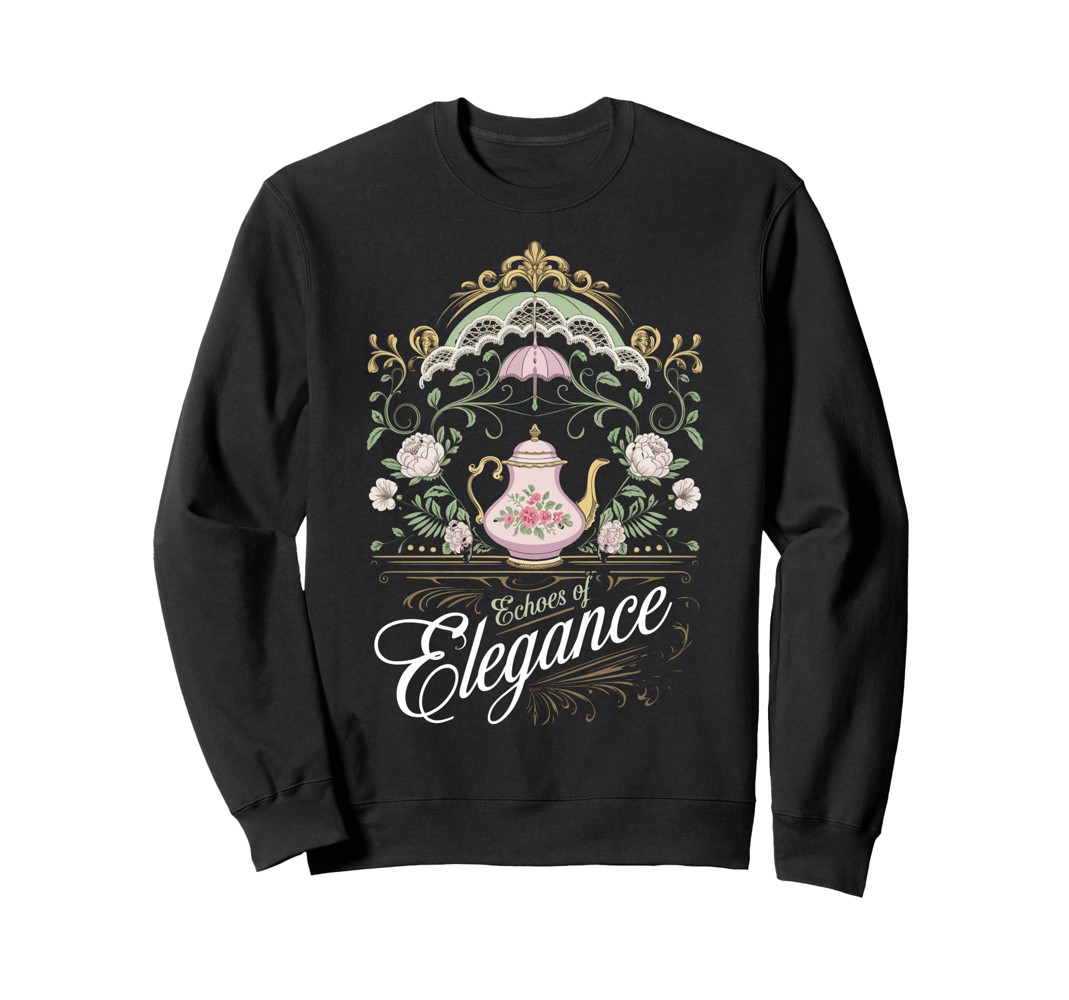 Floral Teapot Lovers Sweatshirt - Casual Everyday Wear Unisex - T-Shirt, Sweatshirt, Hoodie