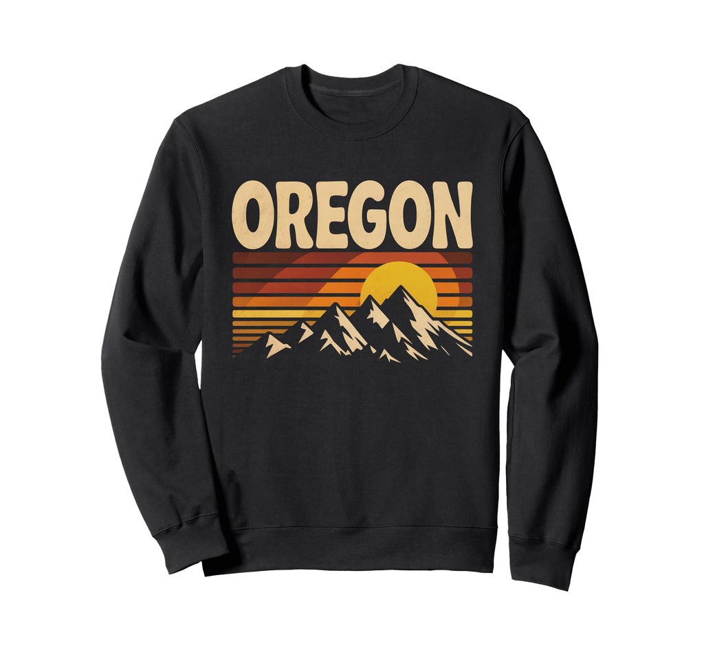 Oregon Mountain Sunset 70S State Sweatshirt - Casual Everyday Wear Unisex - T-Shirt, Sweatshirt, Hoodie