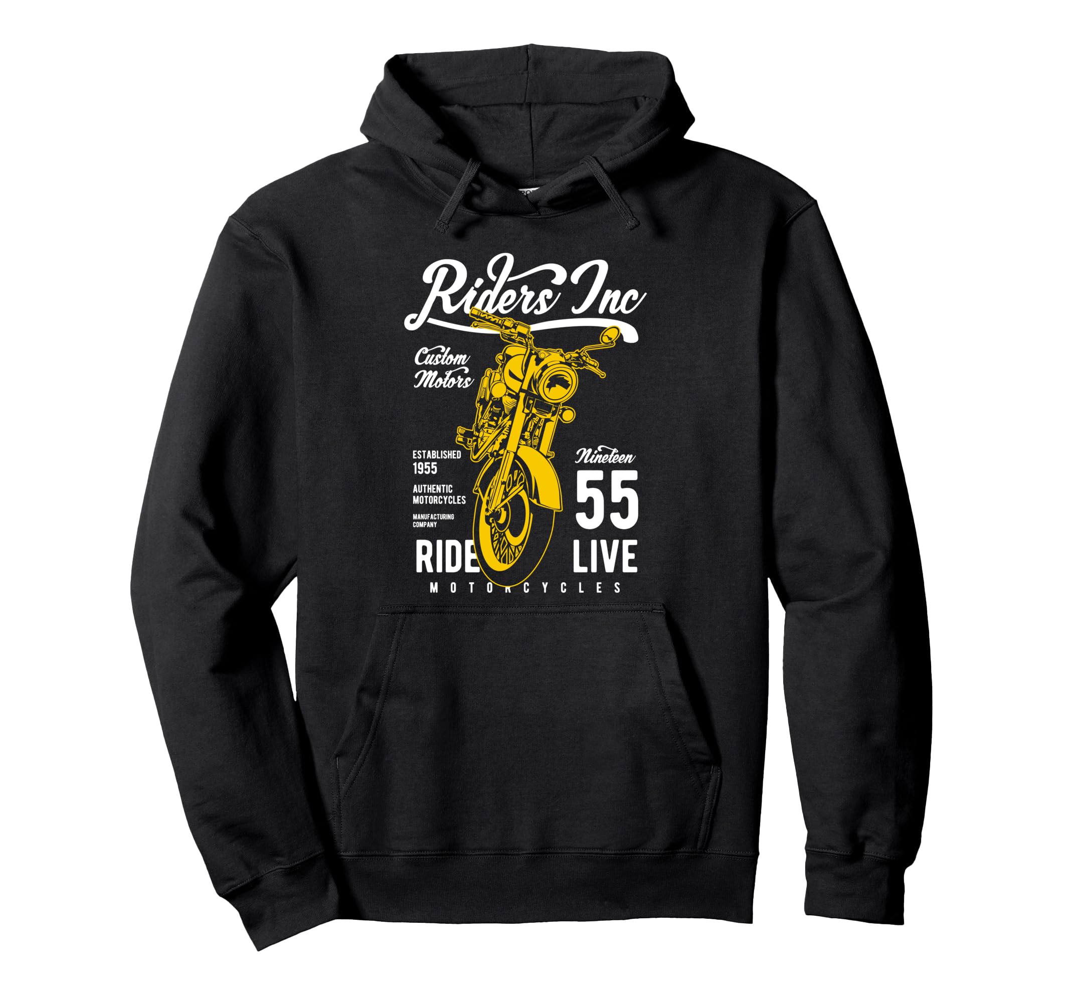 Riders Inc 1955 Motorcycle Hoodie - Fun Novelty Design Men Women - T-Shirt, Sweatshirt, Hoodie