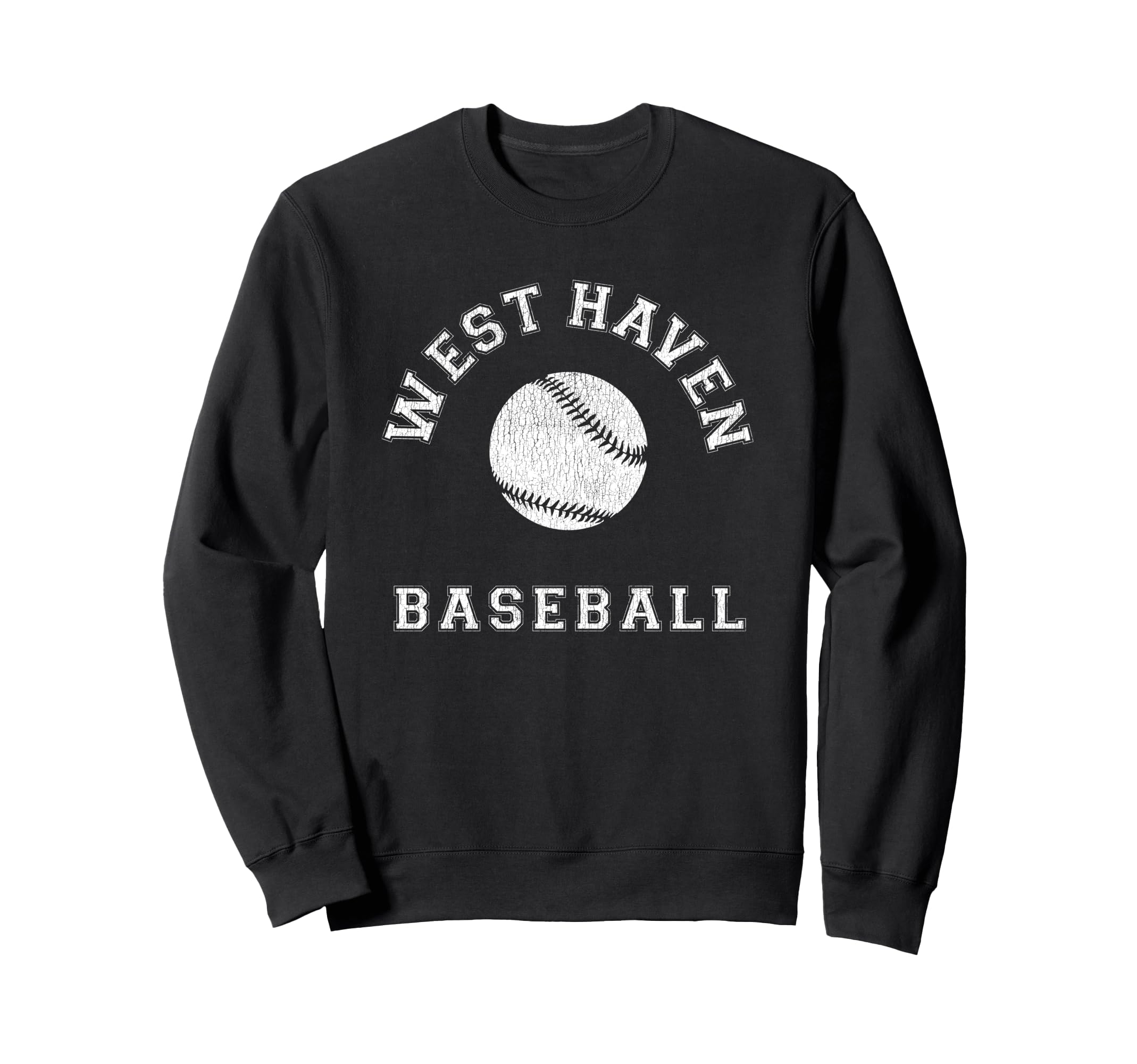 West Haven Baseball Distressed Sweatshirt - Novelty Apparel for Adults - T-Shirt, Sweatshirt, Hoodie