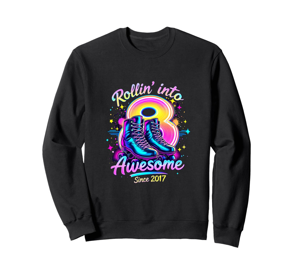 Skating Since 2017 Rollin Into Sweatshirt - Custom Art Print for Adults - T-Shirt, Sweatshirt, Hoodie