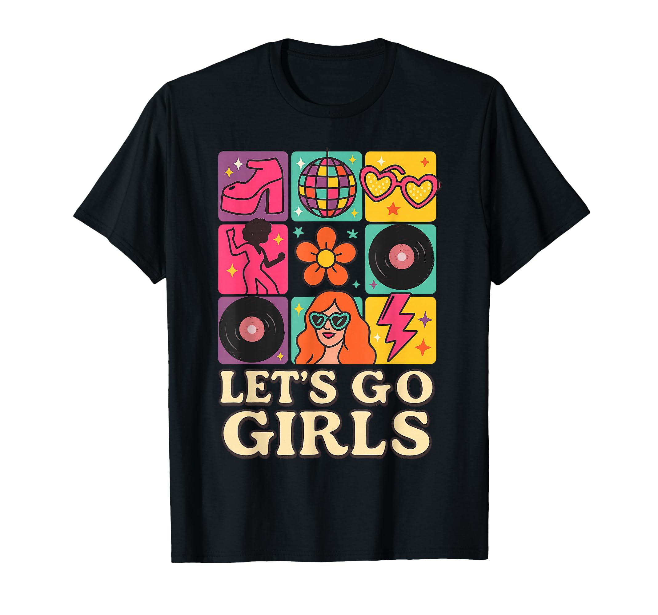 90S Disco Ball Aesthetic Lets Go T-Shirt - Minimalist Print Unisex - T-Shirt, Sweatshirt, Hoodie
