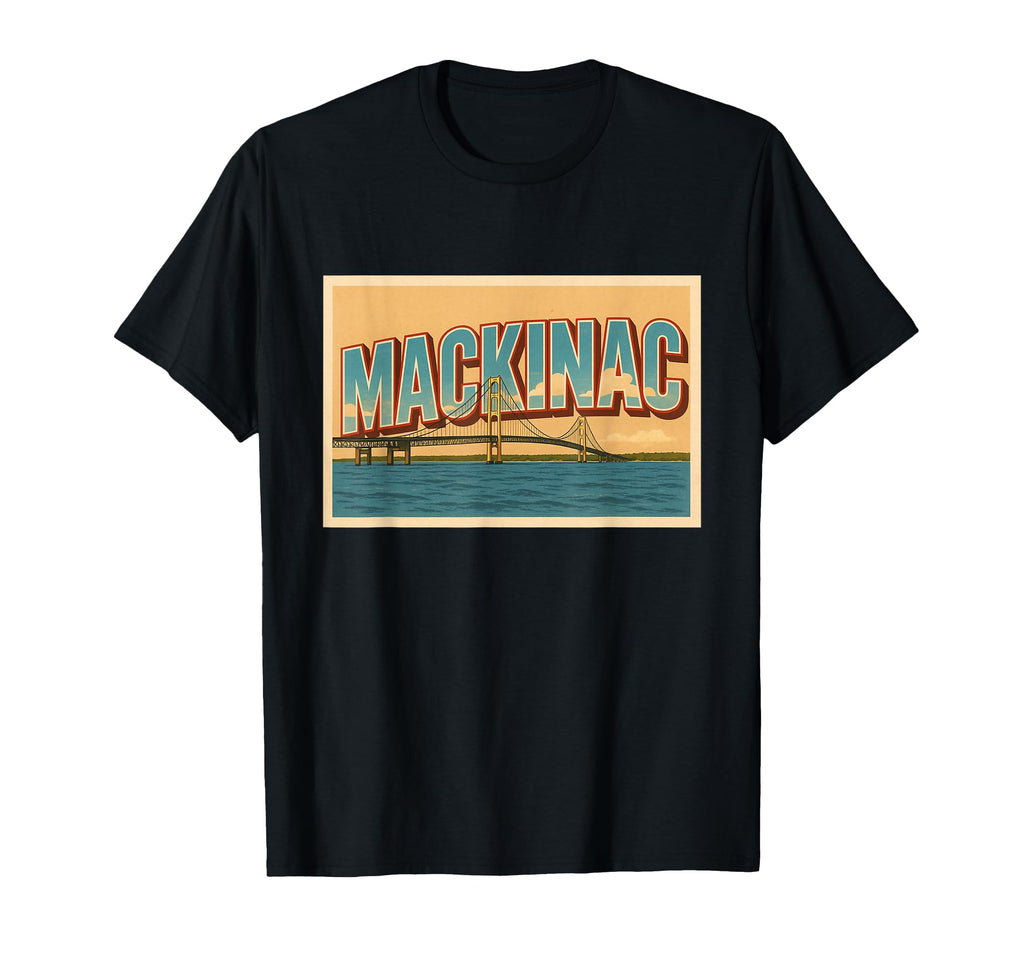 Mackinac Bridge Michigan Travel T-Shirt - Novelty Apparel for Adults - T-Shirt, Sweatshirt, Hoodie