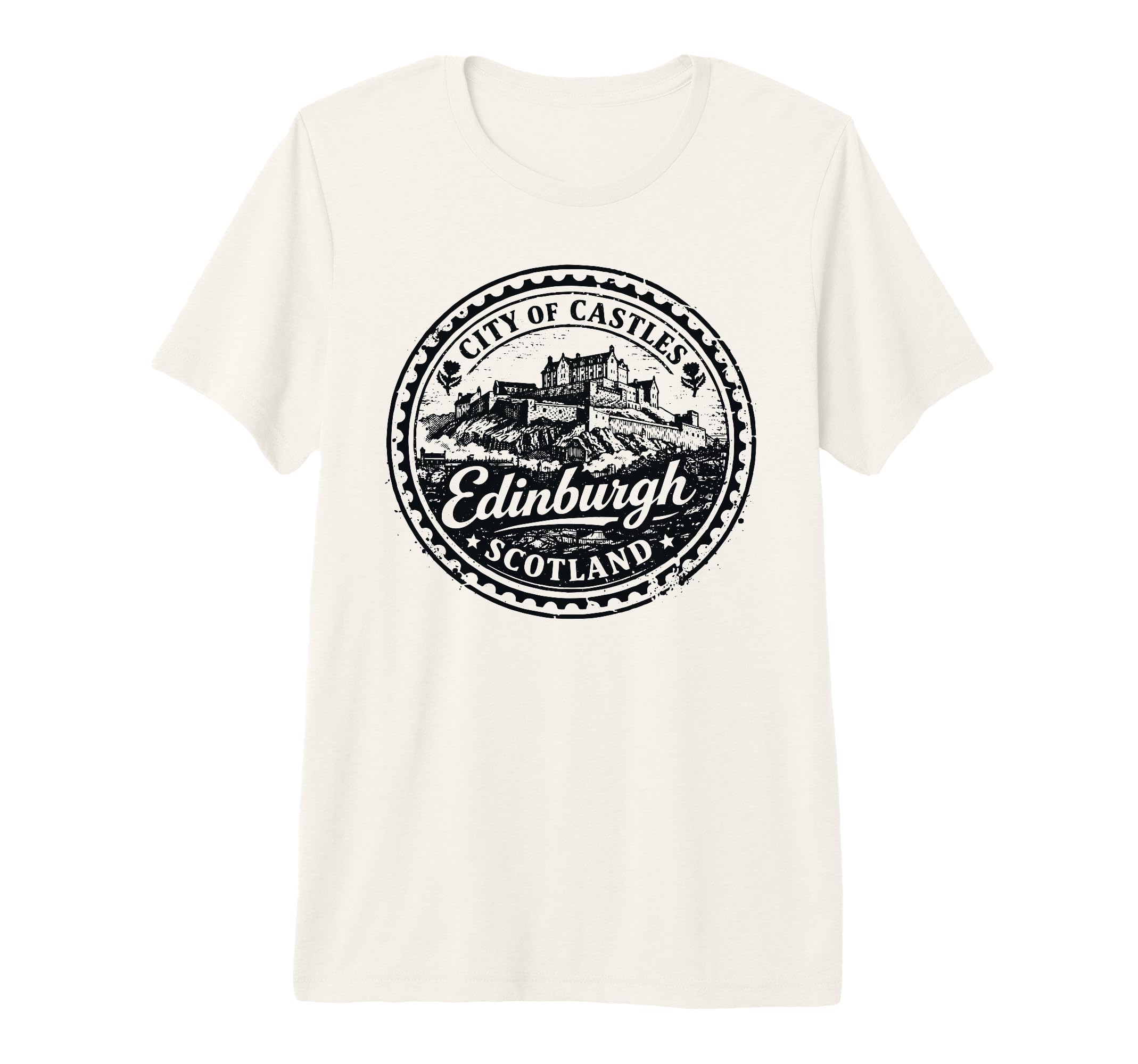 Edinburgh Scotland Uk Travel Stamp T-Shirt - Graphic Print Men Women - T-Shirt, Sweatshirt, Hoodie