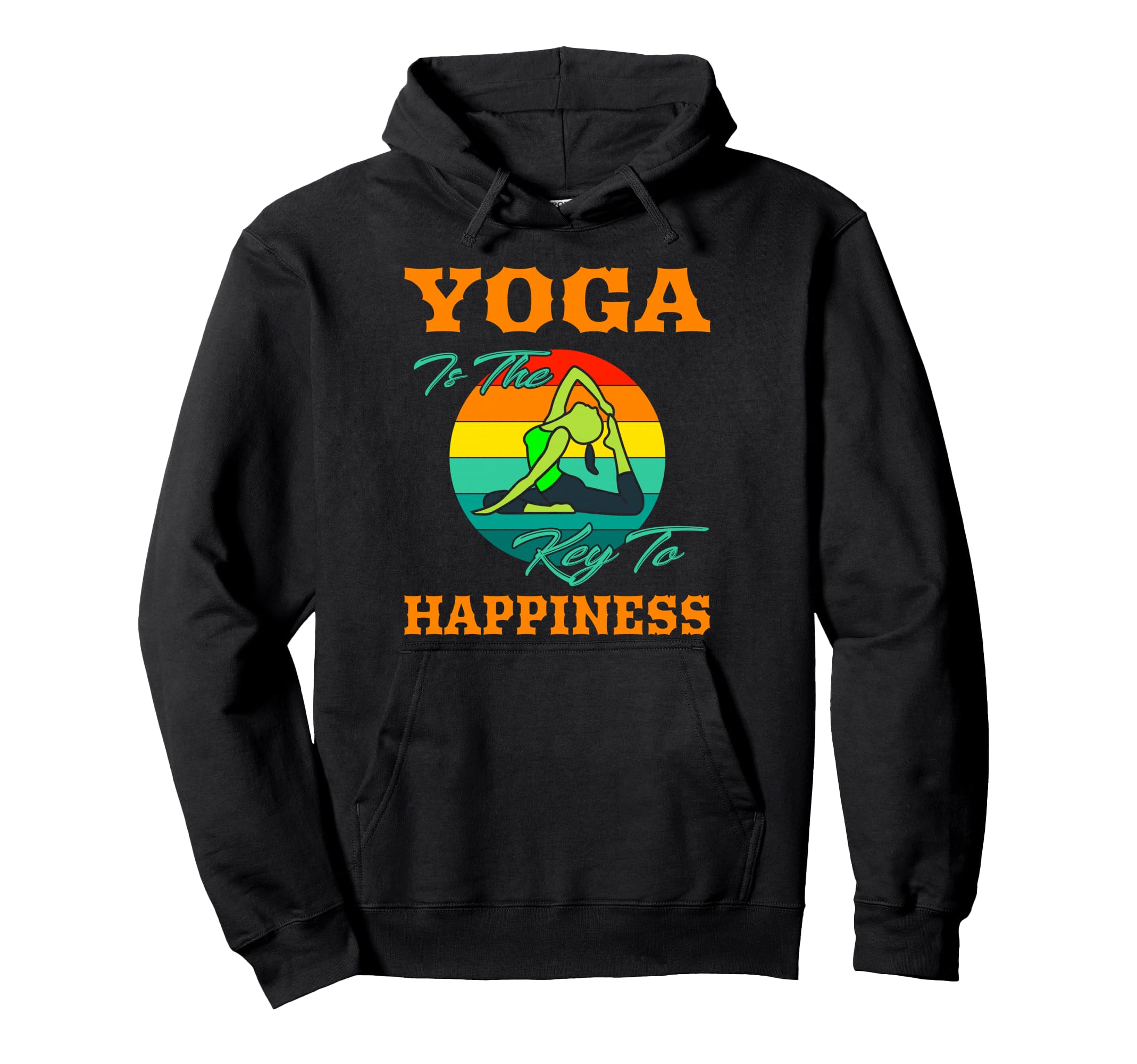 Yoga Is Key To Happiness Sunset Yoga Hoodie - Unique Graphic Men Women - T-Shirt, Sweatshirt, Hoodie