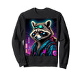 Japanese Vaporwave Raccoon 80S Sweatshirt - Streetwear Style for Adults - T-Shirt, Sweatshirt, Hoodie