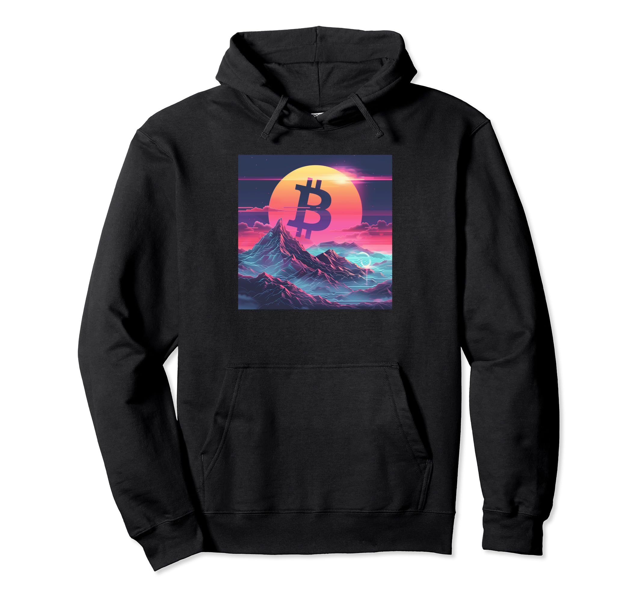Bitcoin Vaporwave Aesthetic 80S Btc Hoodie - Minimalist Print Unisex - T-Shirt, Sweatshirt, Hoodie