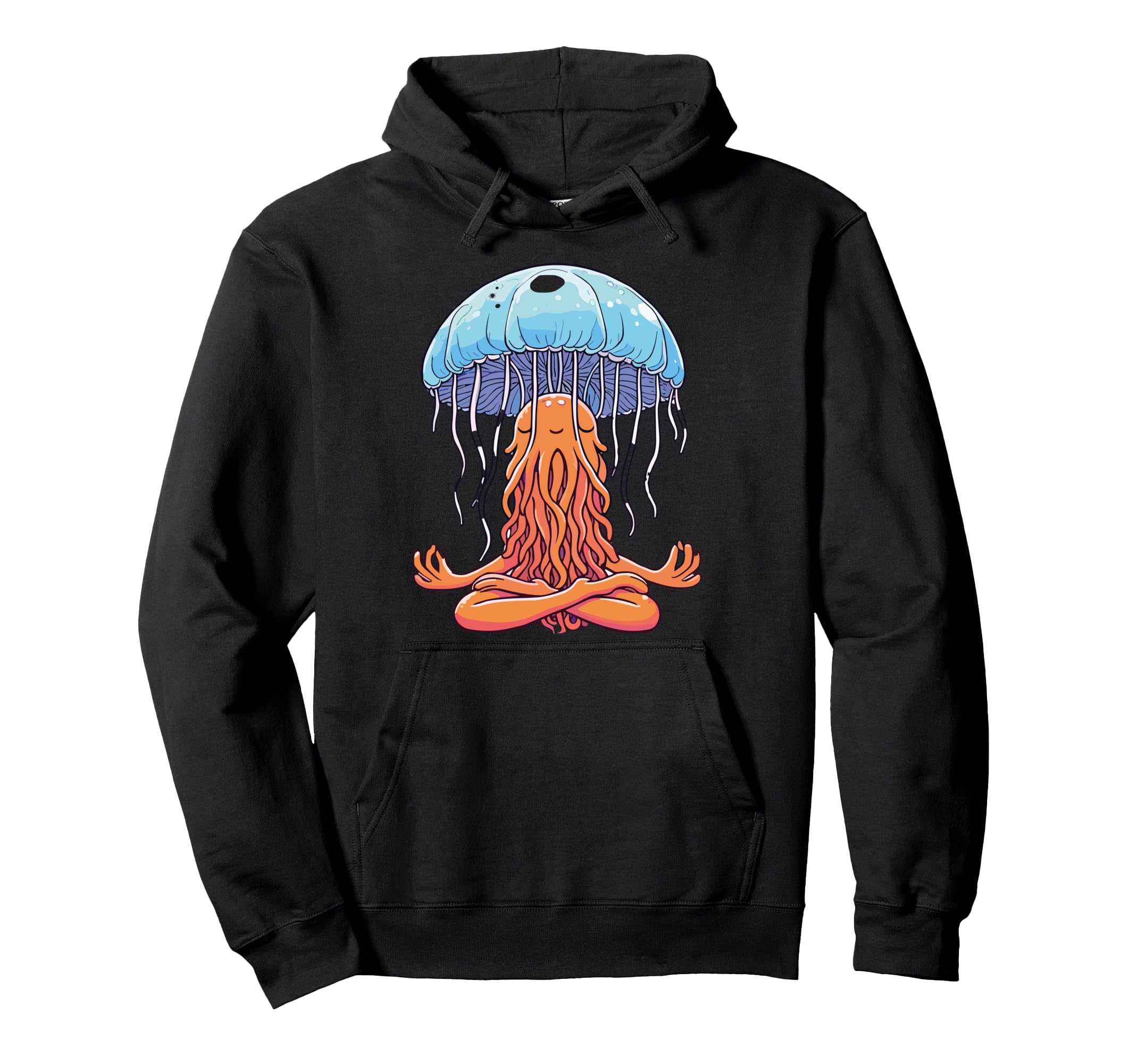 Meditation Jellyfish Yoga Pose Hoodie - Novelty Apparel for Adults - T-Shirt, Sweatshirt, Hoodie