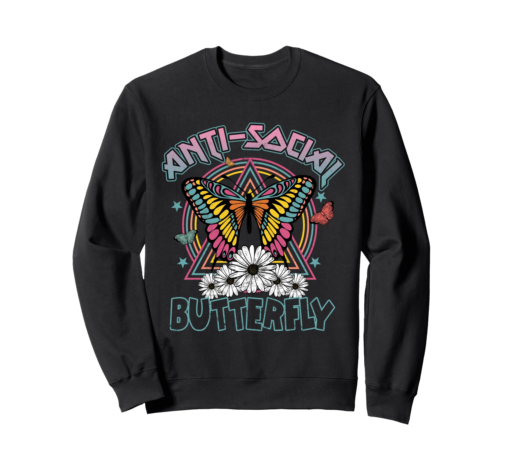 Anti Social Butterfly Fun Sweatshirt - Fun Novelty Design for Adults - T-Shirt, Sweatshirt, Hoodie