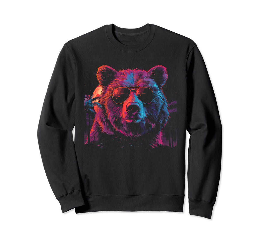 Bear Vaporwave Aesthetic Synthwave Sweatshirt - Streetwear Style Unisex - T-Shirt, Sweatshirt, Hoodie