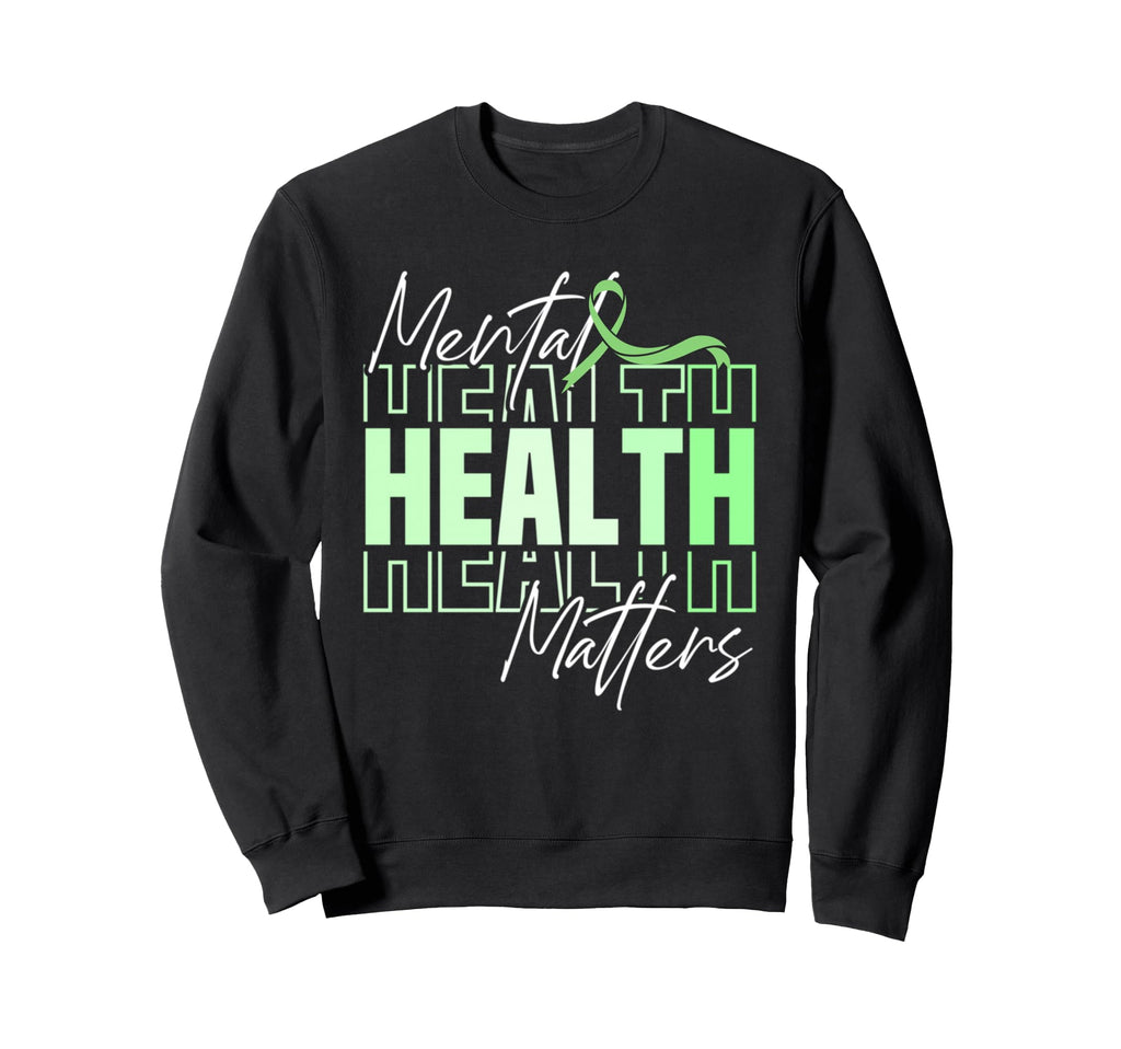 Mental Health Month We Wear Sweatshirt - Casual Everyday Wear for Adults - T-Shirt, Sweatshirt, Hoodie