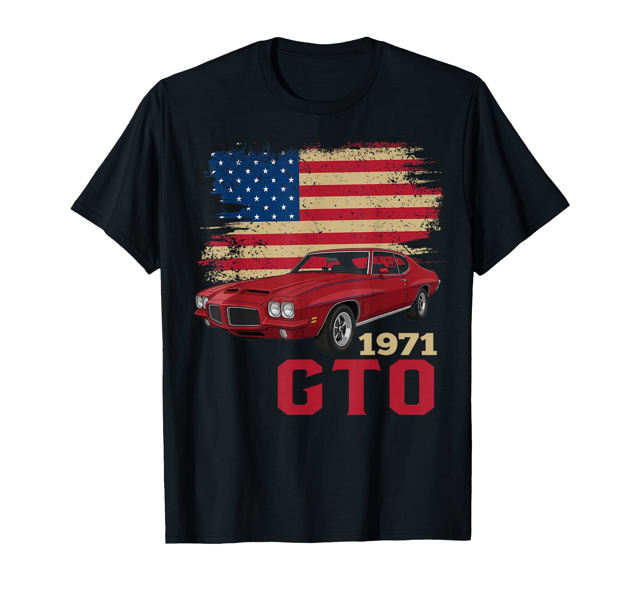 American Flag 71 1971 Gto Silhouette T-Shirt - Streetwear Style Men Women - T-Shirt, Sweatshirt, Hoodie