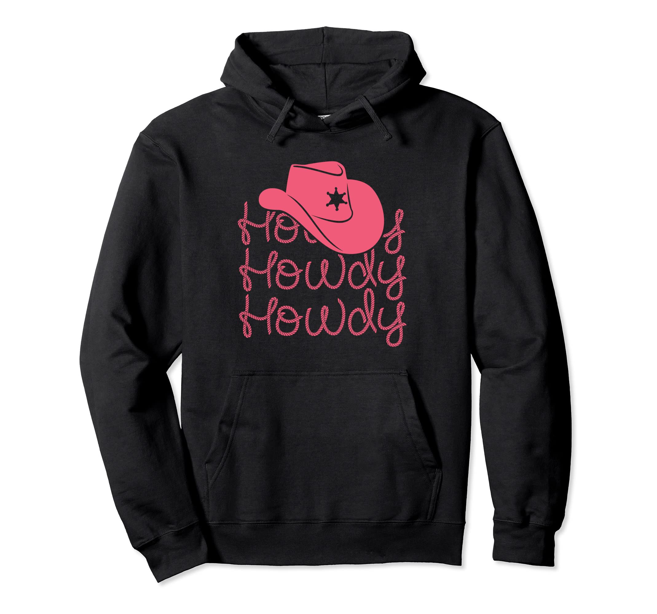 Rodeo White Howdy Western Cowboy Hat Hoodie - Streetwear Style for Adults - T-Shirt, Sweatshirt, Hoodie
