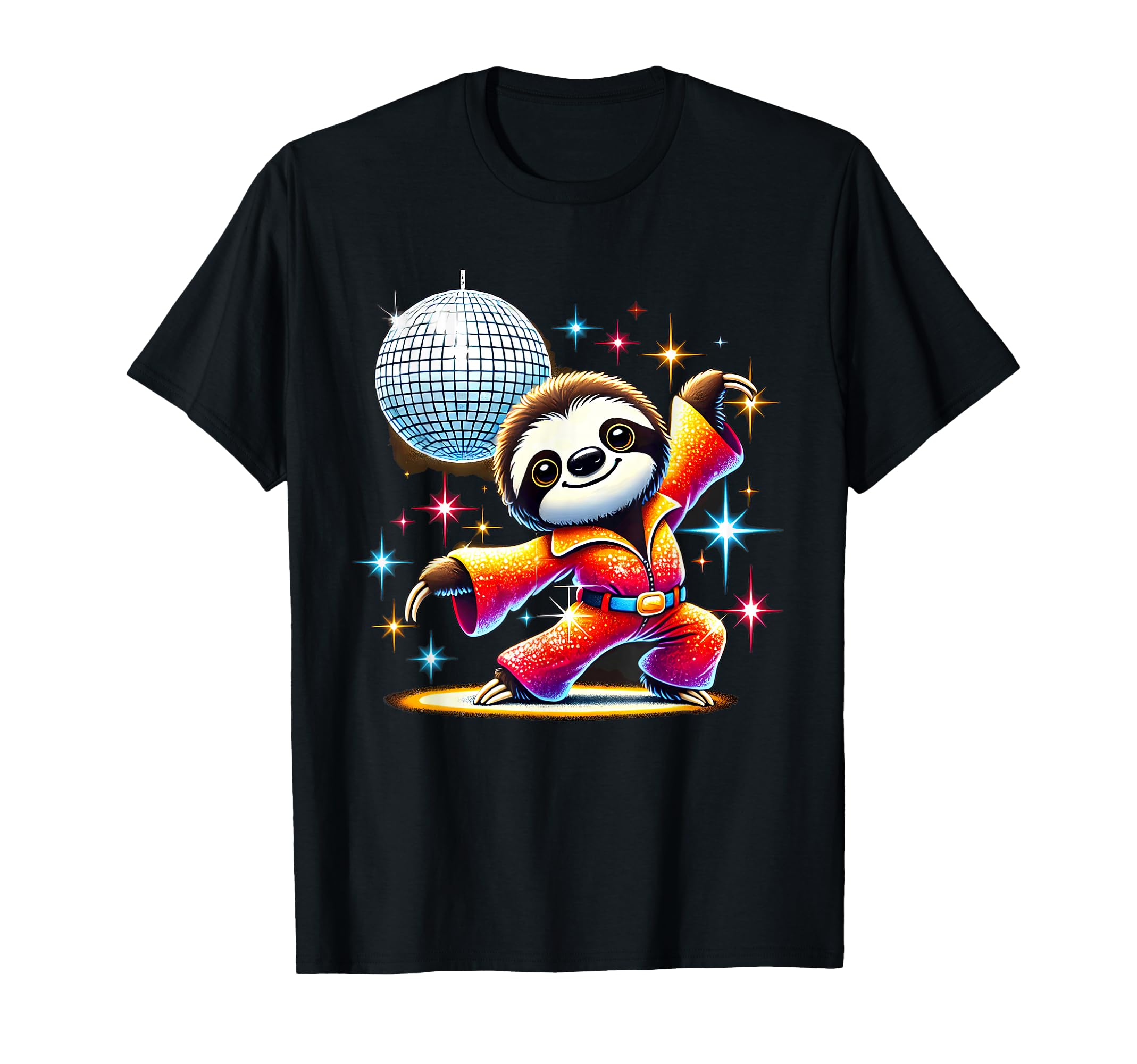 Aesthetic Sloth Disco T-Shirt - Custom Art Print for Adults - T-Shirt, Sweatshirt, Hoodie