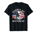 Saddle Up Buttercup Cowboy Hat Usa Flag T-Shirt - Minimalist Print Unisex - T-Shirt, Sweatshirt, Hoodie