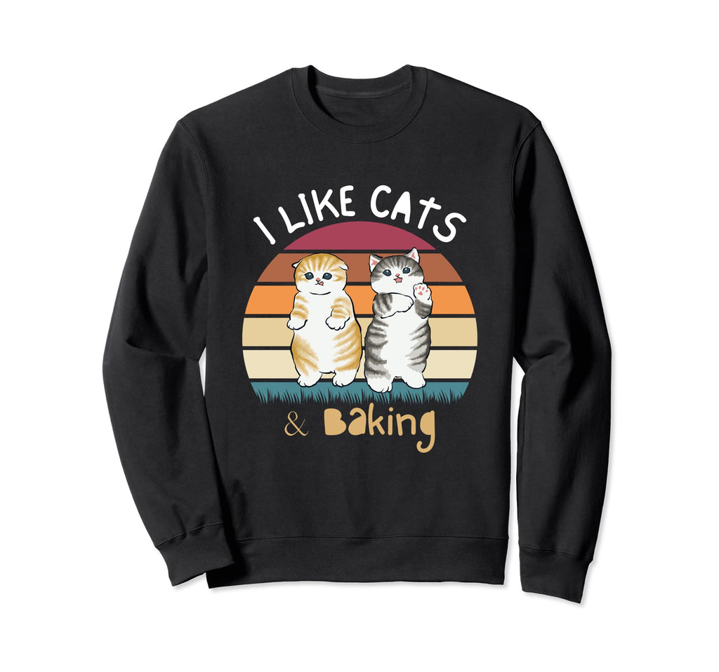I Like Cats Baking Sunset Cat Sweatshirt - Casual Everyday Wear for Adults - T-Shirt, Sweatshirt, Hoodie