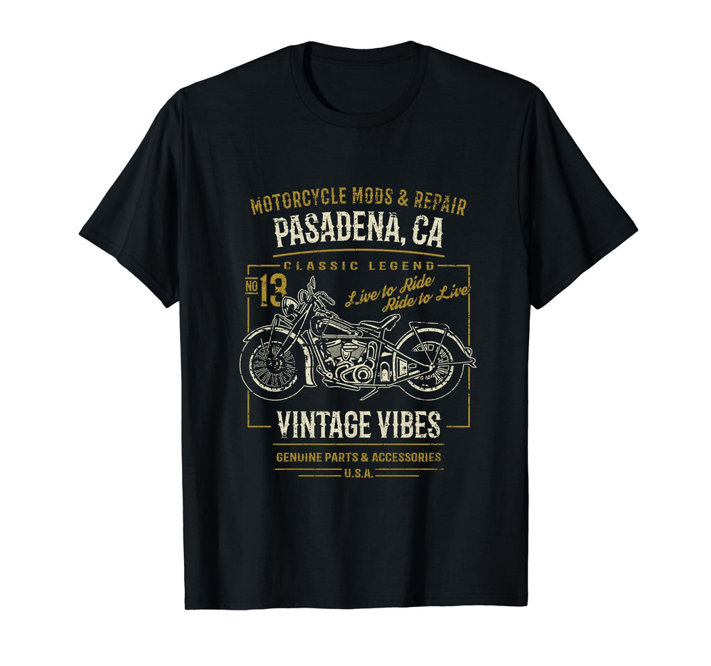 Pasadena California Usa Motorcycle T-Shirt - Minimalist Print Men Women - T-Shirt, Sweatshirt, Hoodie
