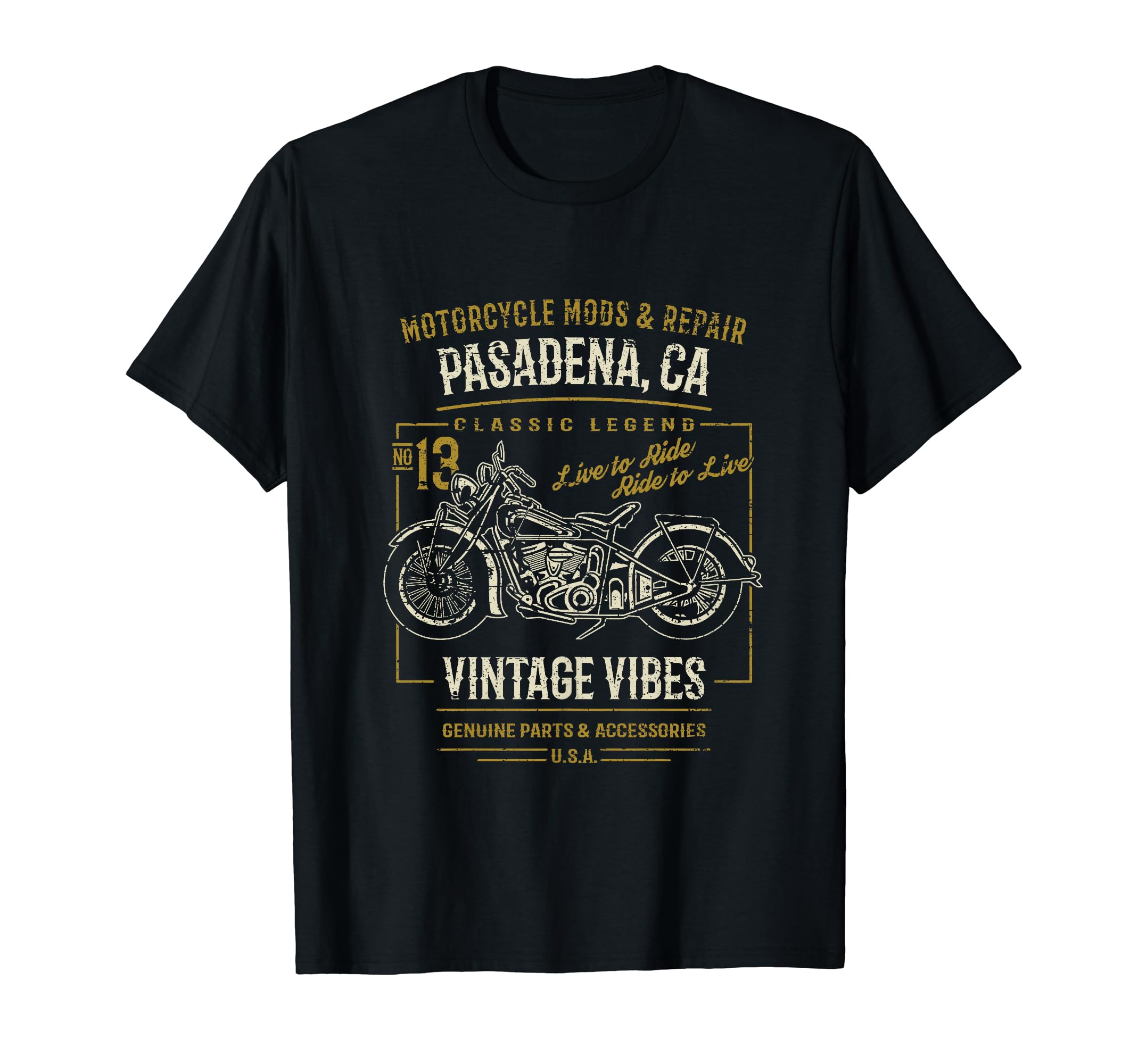 Pasadena California Usa Motorcycle T-Shirt - Minimalist Print Men Women - T-Shirt, Sweatshirt, Hoodie