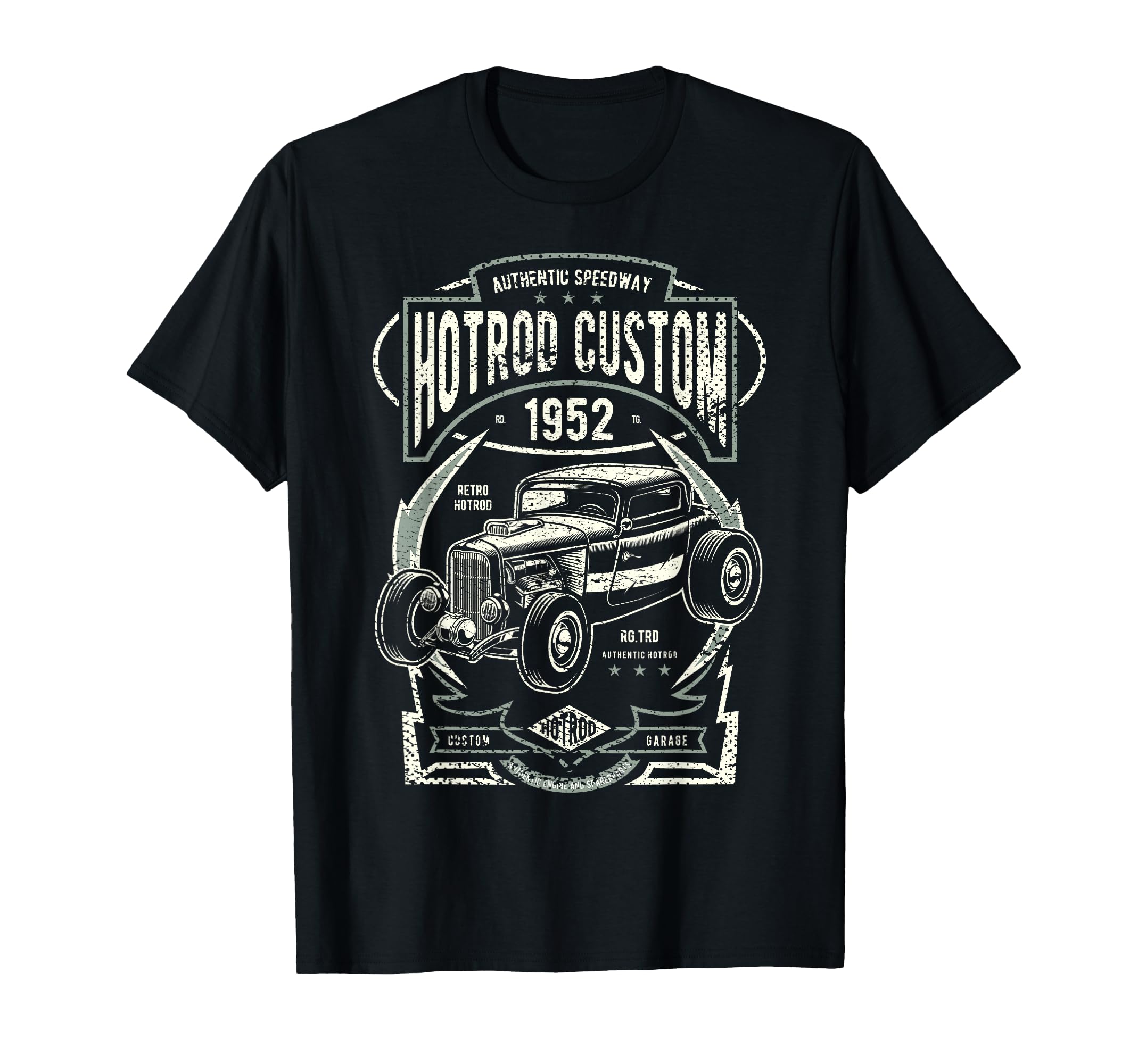 Distressed Hotrod Present Car Hot Rod T-Shirt - Unique Graphic Unisex - T-Shirt, Sweatshirt, Hoodie