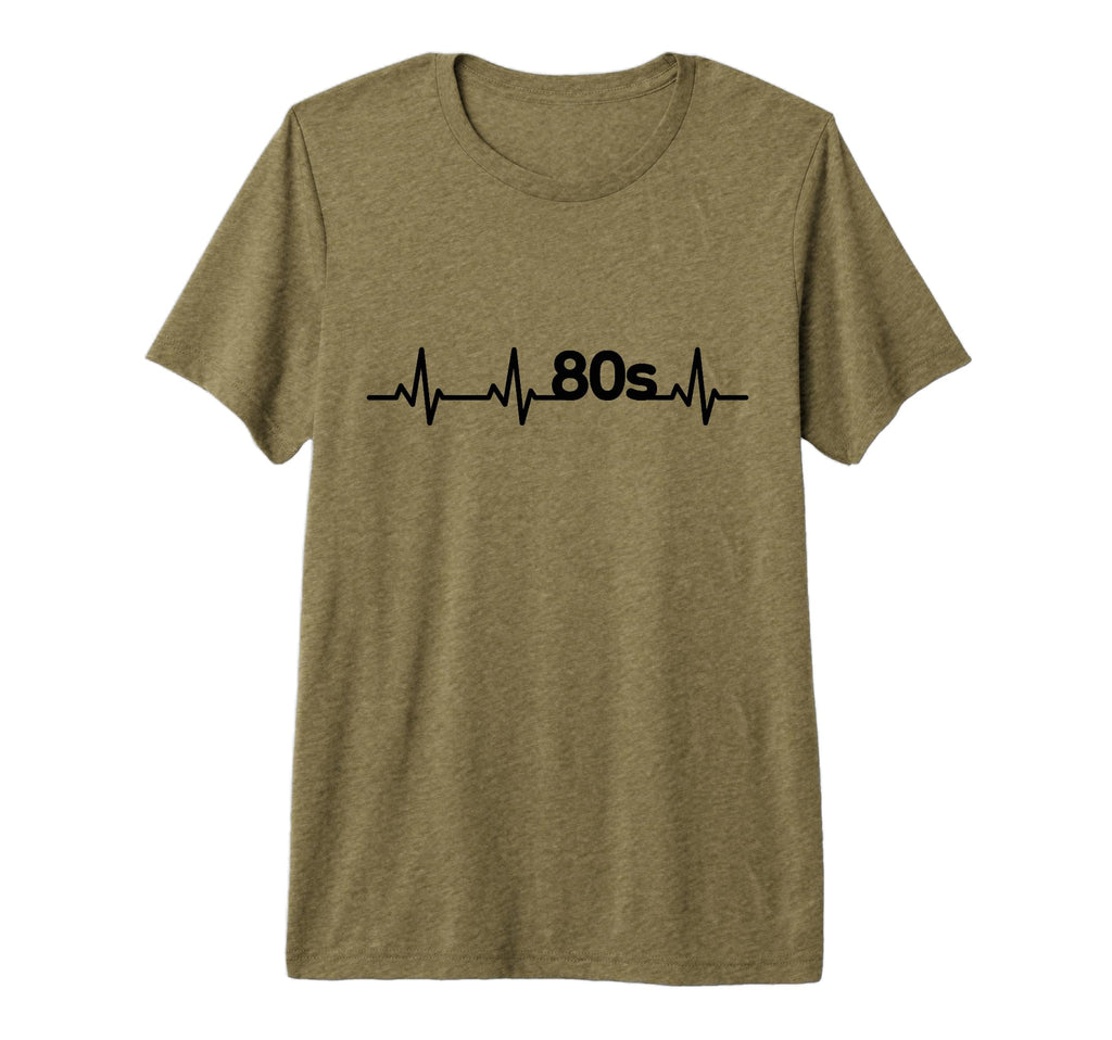 80S Pulse Line Synthwave Tri Blend T-Shirt - Graphic Print for Adults - T-Shirt, Sweatshirt, Hoodie