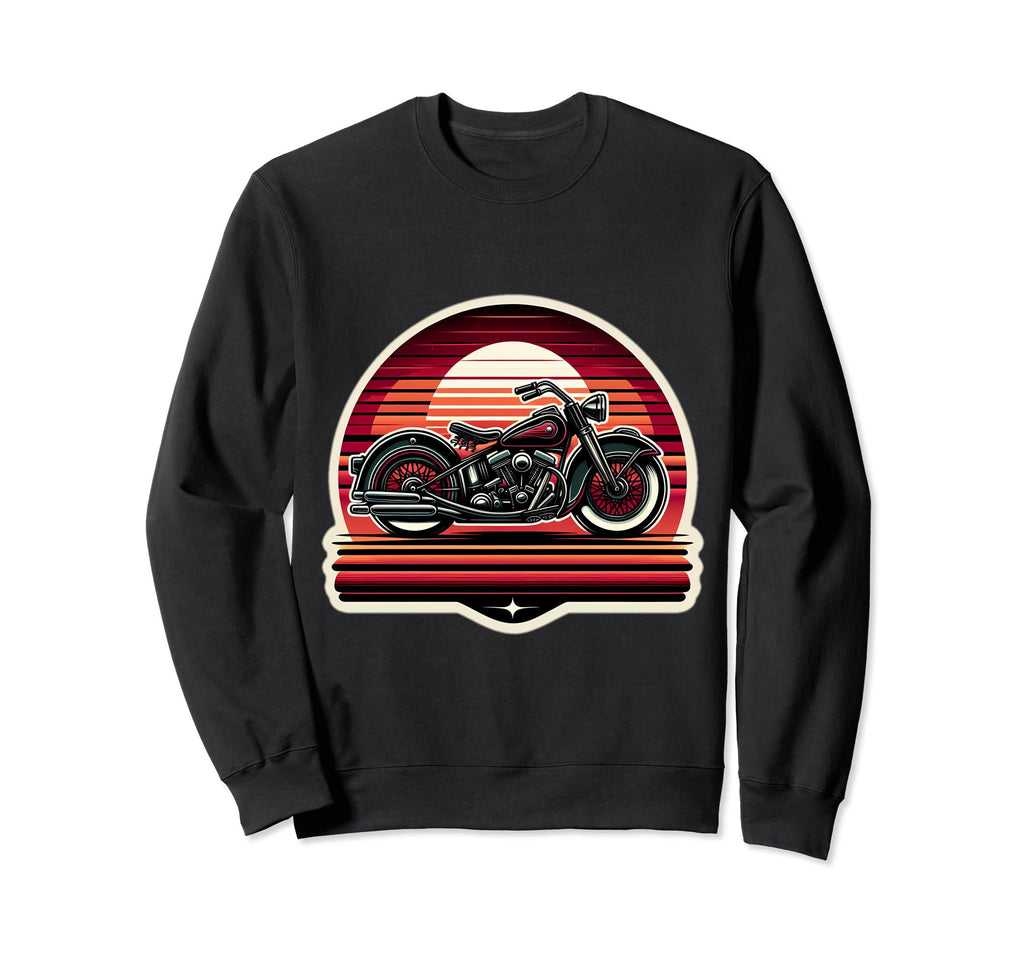 Motorcycle Sunset Art Sweatshirt - Trendy Graphic Men Women - T-Shirt, Sweatshirt, Hoodie