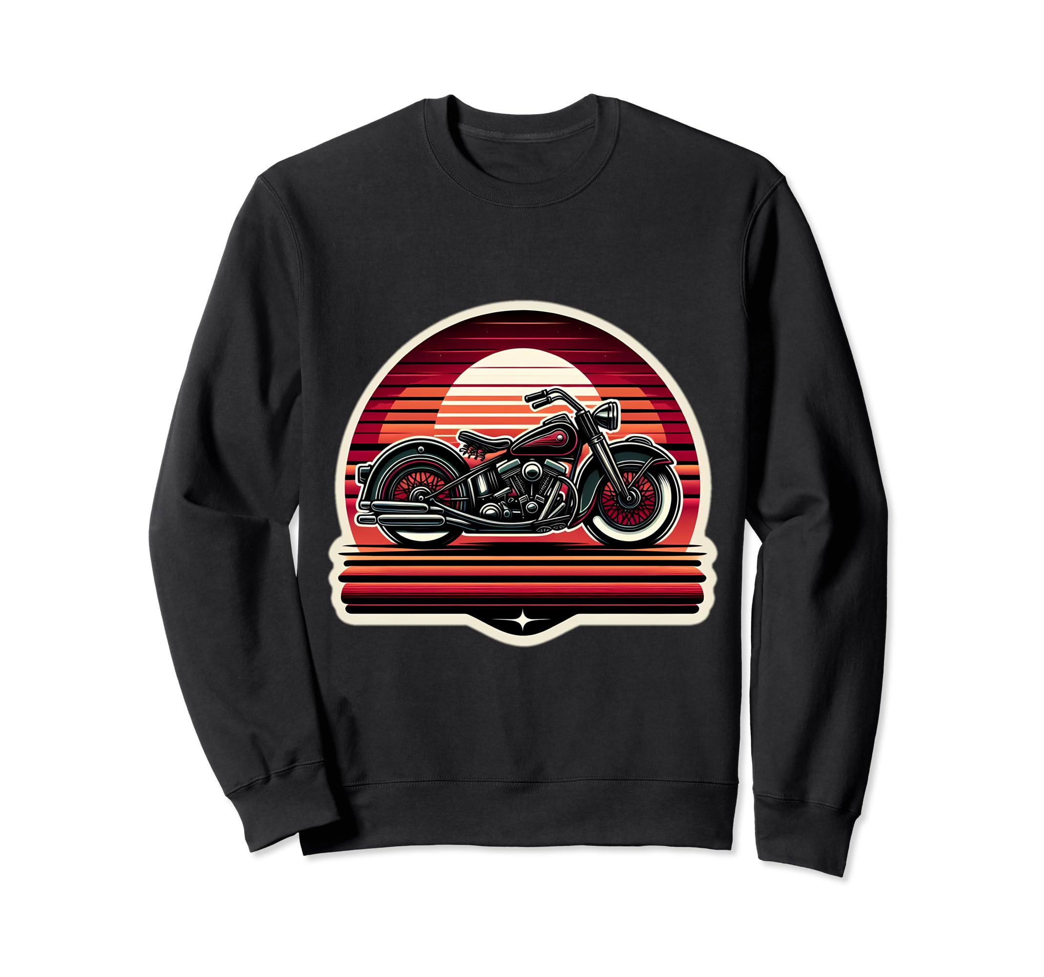 Motorcycle Sunset Art Sweatshirt - Trendy Graphic Men Women - T-Shirt, Sweatshirt, Hoodie