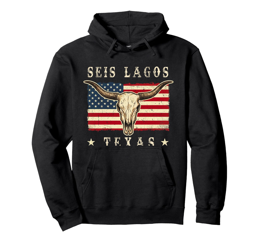 Seis Lagos Texas Western Patriotic Hoodie - Casual Everyday Wear Unisex - T-Shirt, Sweatshirt, Hoodie