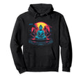 80S Synthwave Buddha Meditating Hoodie - Streetwear Style Men Women - T-Shirt, Sweatshirt, Hoodie