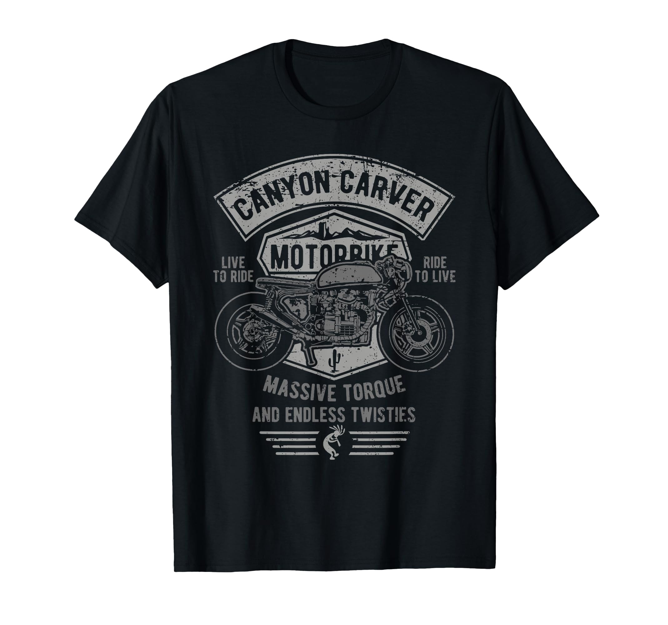 Canyon Carver Motorcycle Distressed T-Shirt - Graphic Print Men Women - T-Shirt, Sweatshirt, Hoodie
