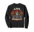 Motorcycle Biker Female Live Love Sweatshirt - Custom Art Print for Adults - T-Shirt, Sweatshirt, Hoodie