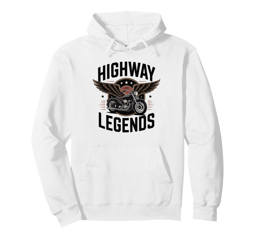 Highway Legends Biker Motorcycle Chopper Hoodie - Trendy Graphic Unisex - T-Shirt, Sweatshirt, Hoodie