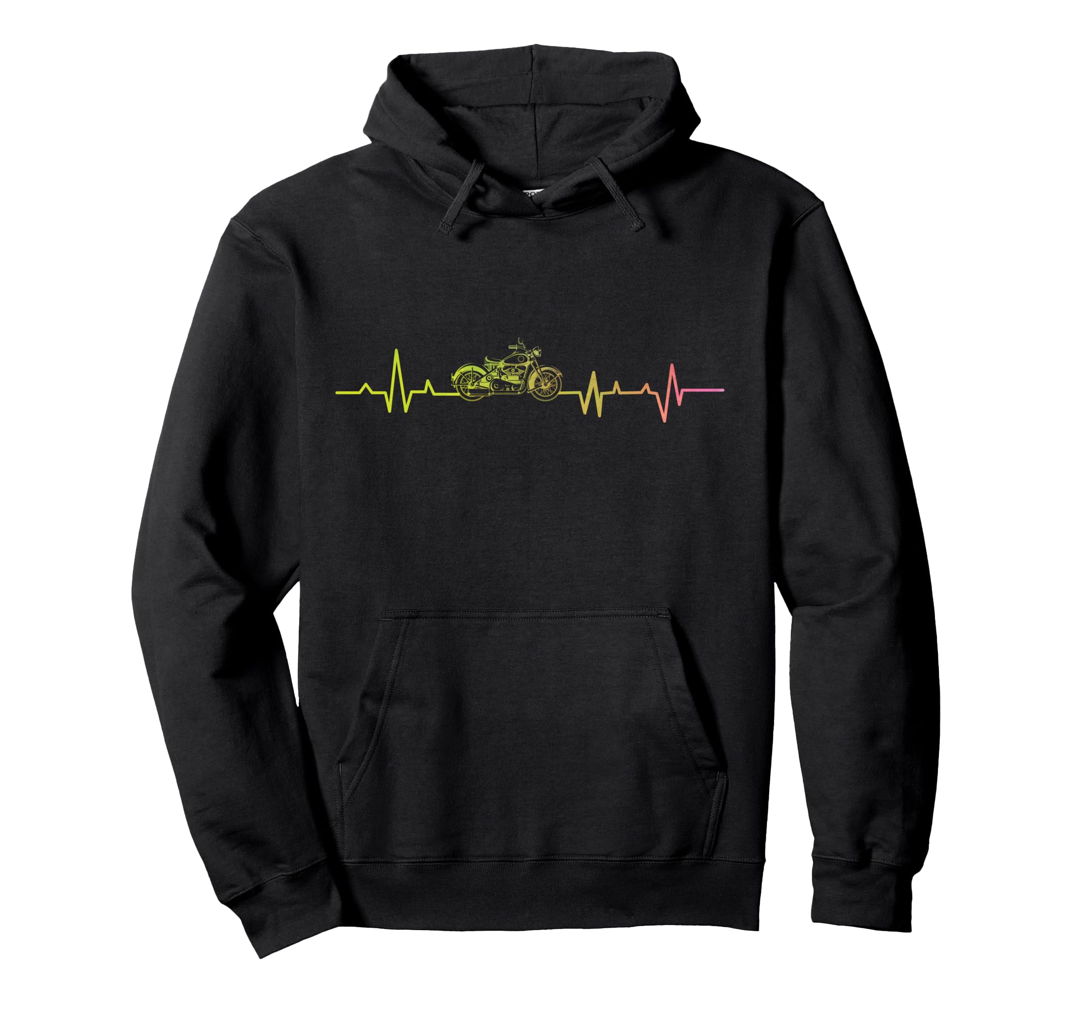Motorcycle Biker Heartbeat Hoodie - Graphic Print Unisex - T-Shirt, Sweatshirt, Hoodie