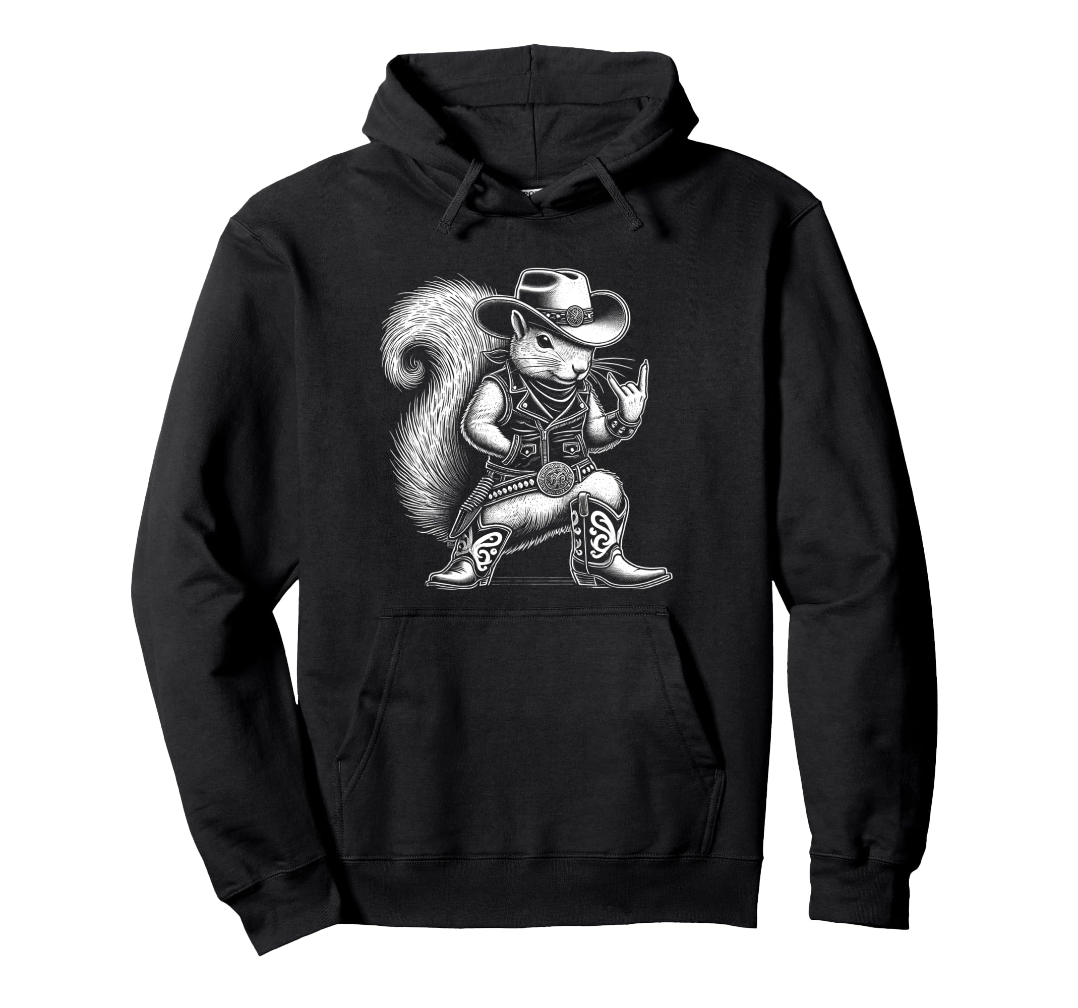 Squirrel Cowboy Cowgirl Western Country Hoodie - Streetwear Style Unisex - T-Shirt, Sweatshirt, Hoodie