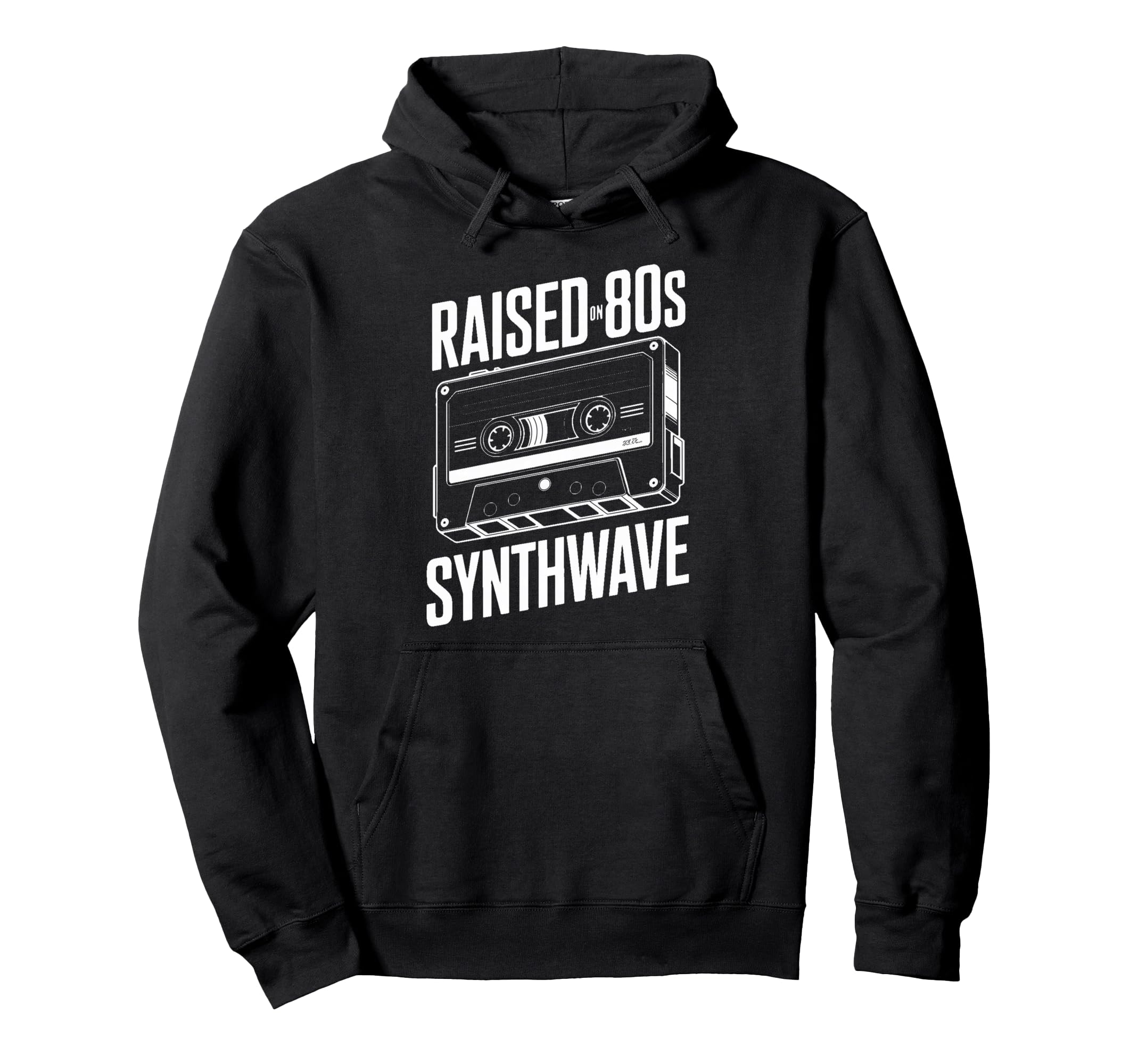 Raised 80S Synthwave Cassette Music Hoodie - Novelty Apparel Men Women - T-Shirt, Sweatshirt, Hoodie