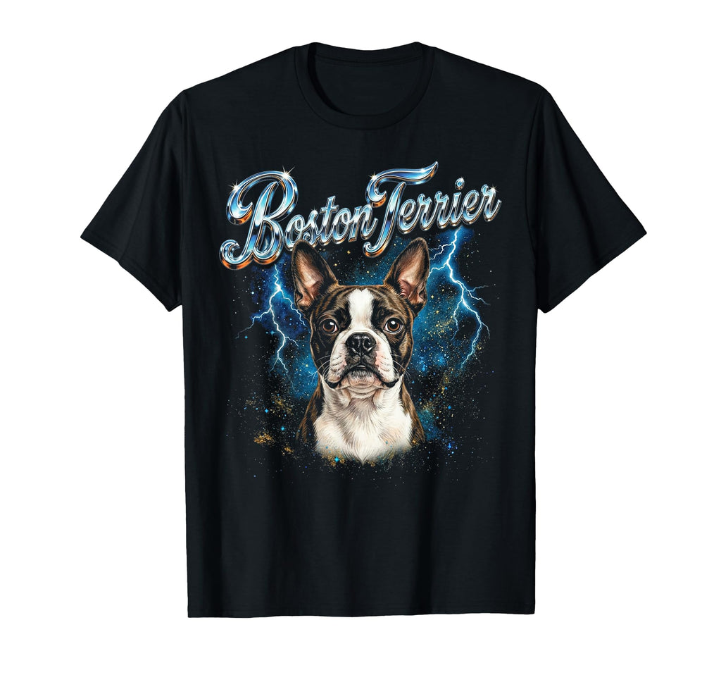 Boston Terrier 90S Dog Lover 80S T-Shirt - Casual Everyday Wear Unisex - T-Shirt, Sweatshirt, Hoodie