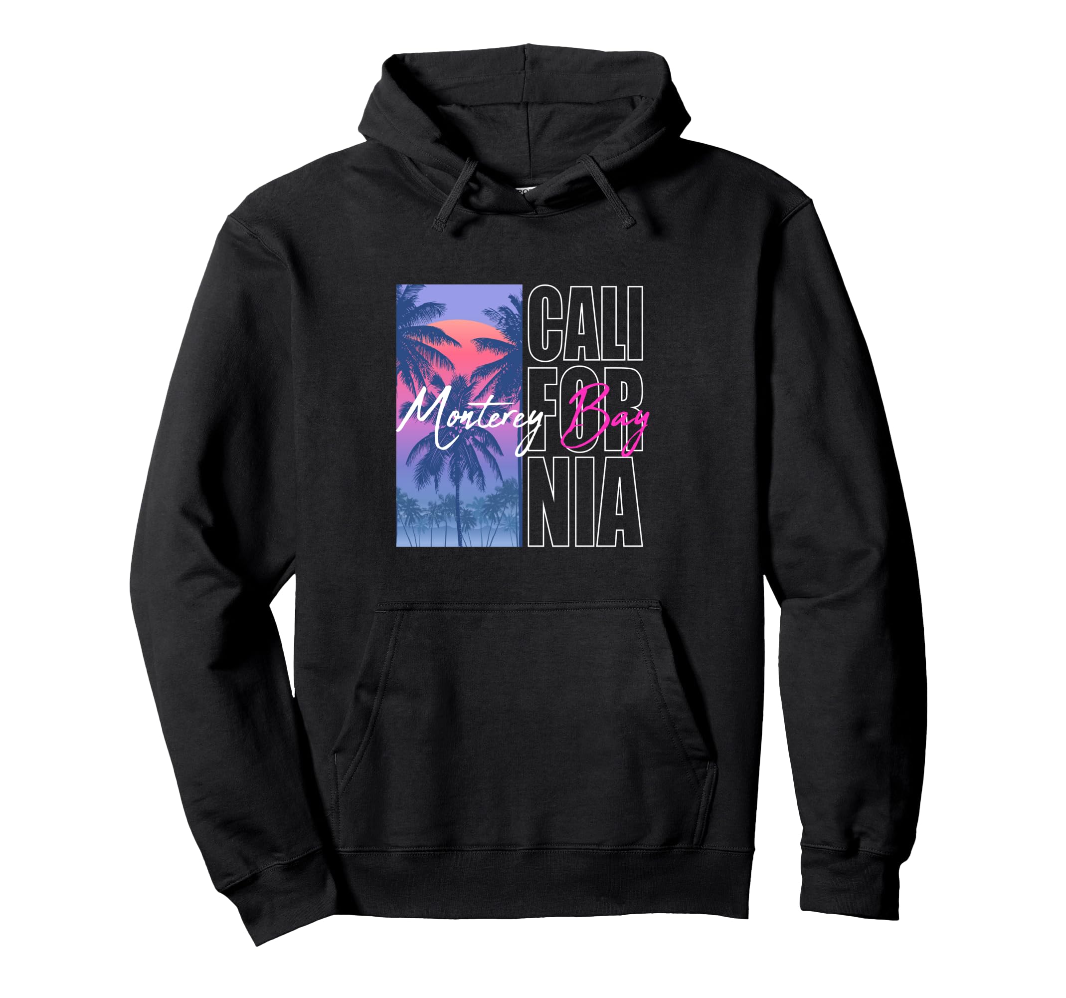 Monterey California Synthwave Hoodie - Minimalist Print Men Women - T-Shirt, Sweatshirt, Hoodie