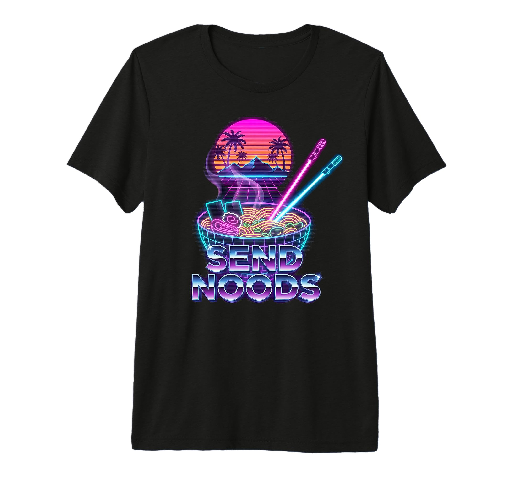 Ramen Noodles Bowl Send Noods 80S T-Shirt - Minimalist Print Unisex - T-Shirt, Sweatshirt, Hoodie