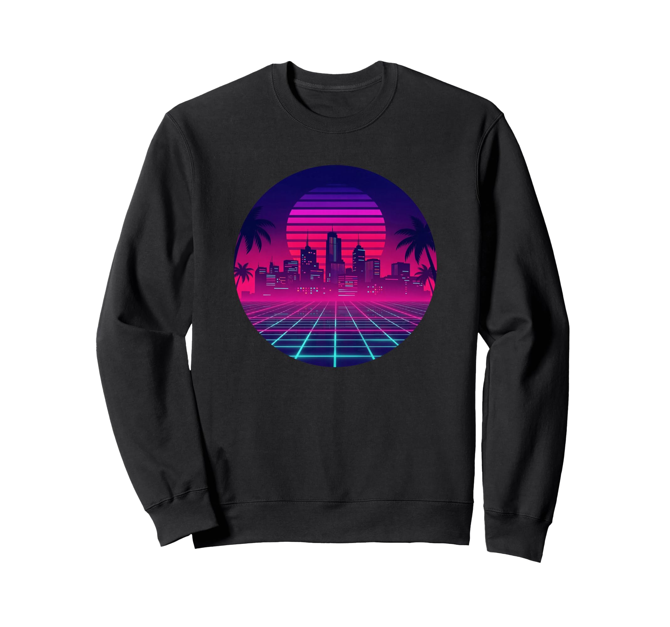 City Skyline Sunset 70S 80S Sweatshirt - Novelty Apparel for Adults - T-Shirt, Sweatshirt, Hoodie