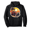 Car Admirer Beach Scene Sunlit Palms Hoodie - Minimalist Print Unisex - T-Shirt, Sweatshirt, Hoodie