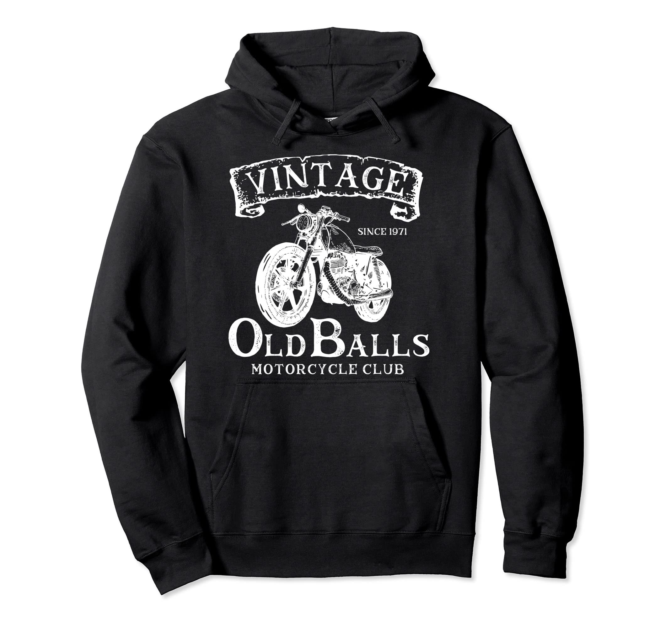 50Th Birthday Old Balls Motorcycle Hoodie - Casual Everyday Wear Men Women - T-Shirt, Sweatshirt, Hoodie