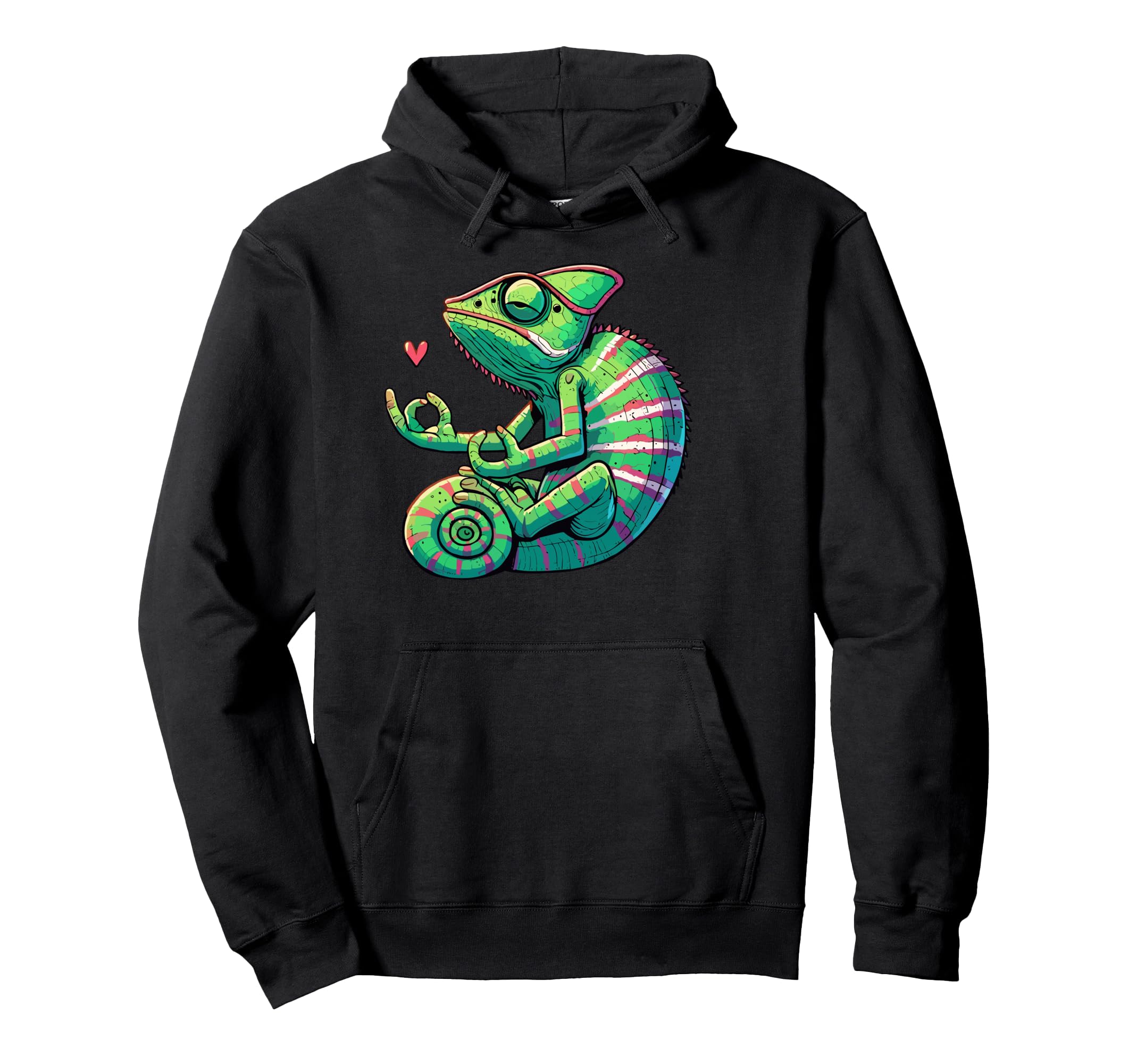 Meditation Chameleon Yoga Pose Hoodie - Custom Art Print for Adults - T-Shirt, Sweatshirt, Hoodie