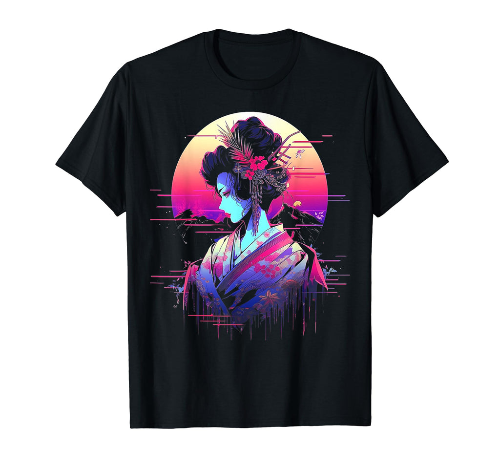 Vaporwave Geisha 80S Synthwave 6 T-Shirt - Trendy Graphic for Adults - T-Shirt, Sweatshirt, Hoodie